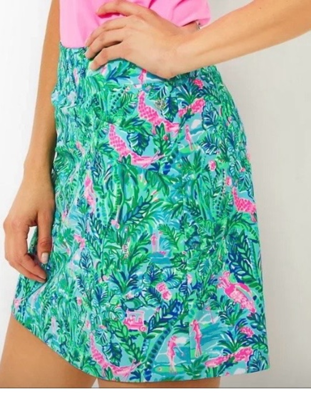 LILLY PULITZER Luxletic UPF 50+ MONICA Skort Size 16, Blue Horizon Par Fection
